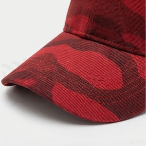 Casquette de baseball camouflage rouge 6 panneaux réglable avec fermeture snapback unisexe en tissu sergé style décontracté pour adulte - Product Image 4