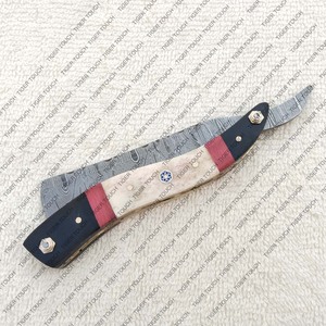 medieval razor <b>shaving</b> <b>Shaving</b> Razor horn handle Professional cut throat salon barber razor wooden handle blade razor TT-5524 - Product Image 4