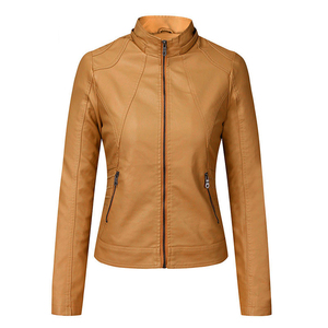 Veste en cuir pour femme, texture douce, manteau décontracté tendance, manches longues, qualité supérieure, fabrication OEM ODM sur mesure, vente en gros - Product Image 5