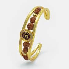 Rudraksh Beads Beaded <b>Bracelet</b> Punk Style Aqua Ayurvedic From India Wiyh Ohm Logo - Product Image 1