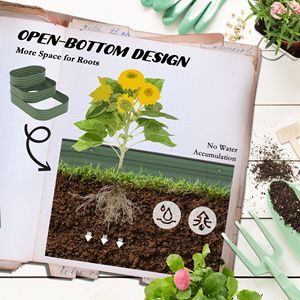 Fioriera Rialzata a 3 Livelli con Fondo Aperto 62.25"x43"x32.25" Verde con Bordo di Sicurezza per Frutta Verdura Erbe Fiori da Giardino Domestico - Product Image 5