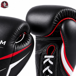 Service OEM/ODM, gants de boxe personnalisés avec logo, en cuir véritable, de haute qualité, à lacets, pour l'entraînement et les combats, durables, derniers modèles. - Product Image 6