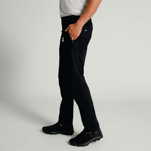 Pantalones de Hombre Negros de Corte Recto, Cintura Elástica, Transpirables, de Poliéster, Casuales, con Logotipo en la Pierna Derecha, para Otoño - Product Image 2
