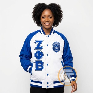 Veste universitaire personnalisée Zeta Phi Beta, vêtements de sororité, satin respirant de haute qualité, col montant brodé, hiver, femme - Product Image 4