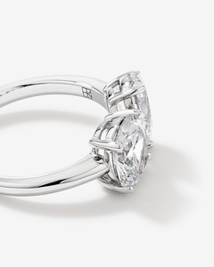 1.70 CTW Lab Grown Diamond IGI Certified Toi Et Moi 14K White Gold Pear Cut Engagement Anniversary Ring Wholesale OEM ODM Bulk - Product Image 5