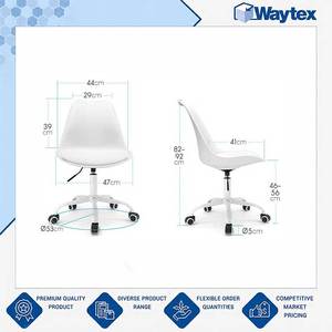 Vente exclusive de chaise de bureau LAKAR V2 blanche moderne en plastique rigide, réglable en hauteur et pivotante, pour les acheteurs en gros - Product Image 6
