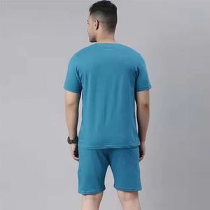 Wholesale Men White Screen Printed T Shirt and Shorts <b>Set</b> Cotton Breathable Two Piece Summer Outfit OEM Manufacturer - Product Image 6