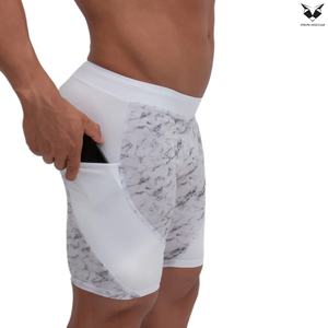 2026 New Arrival Top Quality Gray Marble Printed Design Good Selling Highest Quality Compression Shorts Workout Performance - Product Image 2