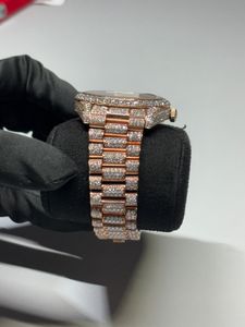Rose Gold Round Cut Diamond Watch for Wedding and Party wear For Men's Quartz Brown Dial Watch Available at Affordable Price - Product Image 2