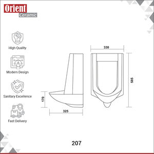 Nouvelle arrivée en stock, urinoir en céramique blanche de qualité supérieure, design élégant, pour salle de bain luxueuse à prix avantageux - Product Image 3