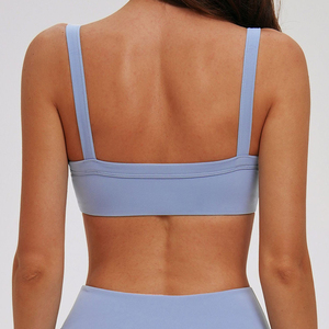 Custom Logo Lightweight Breathable Eco-Friendly Reversible V Neck Strapless Yoga Crop Sports <b>Bra</b> for Women - Product Image 2