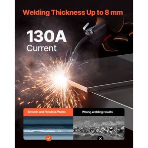 เครื่องเชื่อมอเนกประสงค์130Amp เชื่อมอเนกประสงค์แบบ2-in-1ด้วยแก๊สการไหลแบบไม่ใช้แก๊ส - Product Image 3