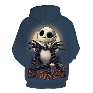 Sweat à capuche d'hiver pour homme Jack Skellington & Sally Puff imprimé, 100 % coton French Terry, coupe classique, avec poches, respirant - Product Image 4