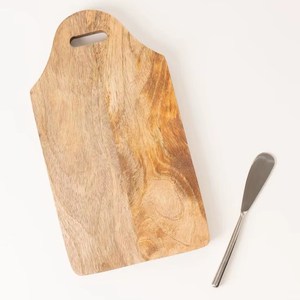 Planche à découper en bois naturel avec poignée pour couper les légumes, la viande, le pain, plateau de service - Product Image 1