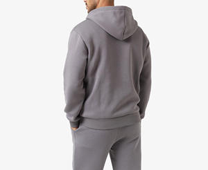 Plain Blank Solid Lightweight <b>Polyester</b>/Cotton Fleece Streetwear Winter Tracksuit Men Half-zip Hoodie Sweatshirt Casual <b>Jogger</b> - Product Image 5