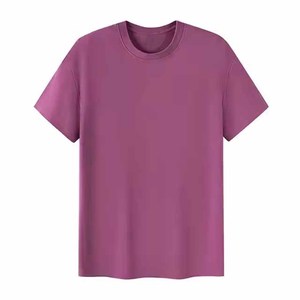 Camisetas de algodón de manga corta para hombre y mujer, cuello redondo, color liso, estilo sencillo, para verano, al por mayor - Product Image 4