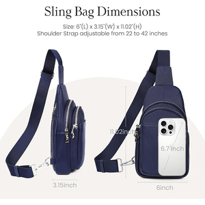 Sac bandoulière unisexe en PU avec sangle arquée détachable, fermeture éclair étanche, style minimaliste, pochette de chasse inférieure à 21L - Product Image 2