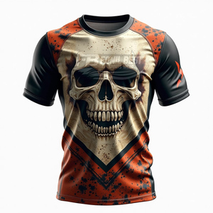 Men's Gym MMA <b>Surf</b> Rash Guard with Custom Logo Digital <b>Print</b> Short Sleeve Breathable Quick Dry OEM Service OEM - Product Image 5