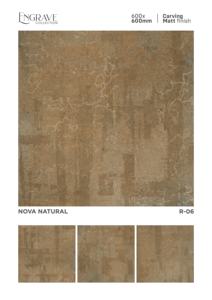 Azulejos de porcelana mate texturizados de 60x60 cm desarrollados para crear interiores serenos con una superficie de capas profunda y una durabilidad confiable en el suelo. - Product Image 2