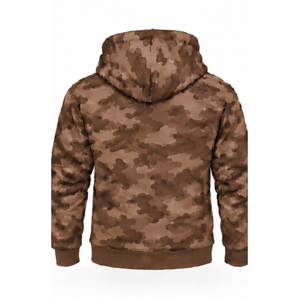 Light Brown Camo Tracksuit Unisex <b>Full</b> <b>Zip</b> <b>Hoodie</b> Jogger Pants Set Customized Camouflage Sportswear Casual Training Outfit - Product Image 3