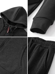 Ensemble de 2 pièces en polaire zippé, tenue de sport décontractée pour activités de plein air et jogging - Product Image 5