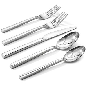 Modern 18/10 Stainless Steel Flatware <b>Set</b> Embossed Pattern Silver Cutlery <b>Set</b> Mirror Polished Dinner <b>Set</b> <b>for</b> Home Restaurant - Product Image 3