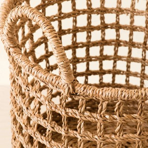 Set Of 3 Seagrass Rope Open Weave Cylinder <b>Basket</b> with handles Handmade <b>Storage</b> <b>Basket</b> Wholesale eco-friendly Made in Vietnam - Product Image 5