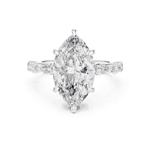 Anillo con halo oculto de diamantes cultivados en laboratorio, color EF, 4.00 quilates en total, con piedras laterales de 0.73 quilates en total, en oro macizo de 10K, 14K o 18K, unisex, para propuesta de matrimonio. - Product Image 5
