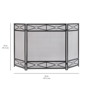 Mampara Metálica para Chimenea Olympus Medallion, Plegable de Tres Paneles, Malla Fina Antichispas, Barrera de Seguridad Independiente para el Hogar - Product Image 2