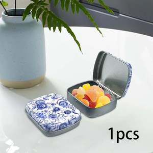 กล่องดีบุกขนาดเล็กมีฝาปิด กล่องเก็บของโลหะพกพาขนาดเล็กสำหรับเก็บต่างหูและเครื่องประดับ ใช้จัดระเบียบบ้าน จำหน่ายราคาส่ง - Product Image 4