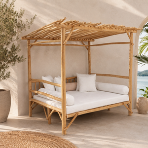 Lit de repos rustique en teck massif de qualité commerciale, idéal pour les resorts de luxe, à l'extérieur de la piscine, fabriqué par SVLK Indonésie - Product Image 5