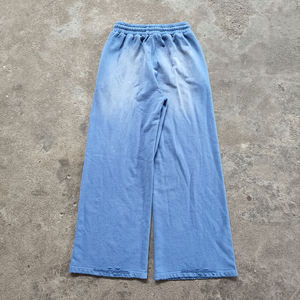 Pantalon de survêtement ample personnalisé, délavé à l'acide, avec ourlet troué, coupe évasée, style vintage streetwear, effet soleil délavé pour homme - Product Image 2