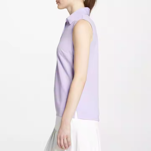 High Quality Custom Women's Breathable Quick Drying Polo Shirt Casual Fitness Sports Sleeveless Polo Shirt - Product Image 3