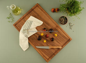Tabla de quesos de madera UniCurve | Plato elegante para picar y servir con mango curvo para un entretenimiento con estilo | Artesanía única India - Product Image 2
