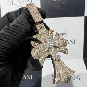 จี้รูปไม้กางเขนคริสเตียนประดับเพชรโมอิสซาไนต์ VVS แบบ Iced Out เงินแท้ S925 เครื่องประดับฮิปฮอปชุบทองคำสีกุหลาบ จี้และชาร์มคุณภาพสูง - Product Image 4