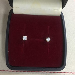 Brilliant Cut Natural Diamond Solitaire <b>Stud</b> <b>Earrings</b> Womens 0.24 Cttw 925 <b>Sterling</b> <b>Silver</b> Rhodium Plated Prong <b>Set</b> 2.5mm Trendy - Product Image 2