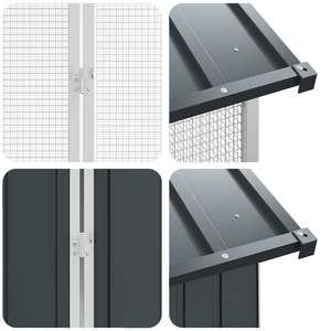 Jaula para Pájaros de Acero Galvanizado Antracita 253.94 X 81.89 X 97.24 Pulgadas, Jaulas para Animales - Product Image 6