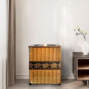 Fontana Zen da 17 pollici a pavimento alto con luci a LED per interni in Rattan per casa soggiorno sala Yoga ufficio arredo portico - Product Image 6