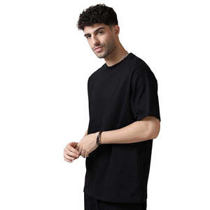 T-shirt à col rond pour homme, manches courtes, coupe classique, 100% coton jersey, couleur unie, style décontracté, tricoté, teint uni - Product Image 6