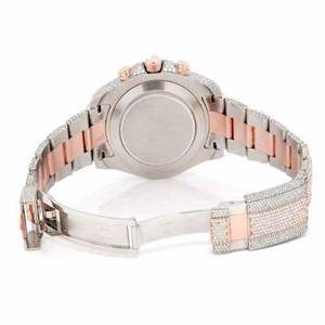 Luxury Iced Out Moissanite Watch Rose Gold <b>Automatic</b> Mechanical Diamond <b>Chronograph</b> Bust Down Wristwatch - Product Image 5