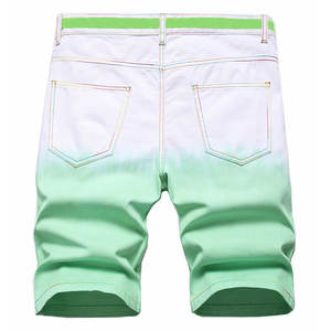 Pantalones Cortos Casuales de Mezclilla para Hombre, Estilo Cargo, a la Moda, Verano, Nuevos, en Colores Verde y Blanco - Product Image 2