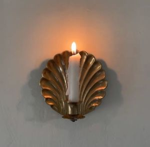 Brass Shell <b>Wall</b> <b>Sconce</b> Candle Holder Handmade Decorative <b>Wall</b> Mounted Candle Stand Vintage Brass <b>Wall</b> Decor for Living Room - Product Image 6