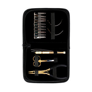 Kit d'extension de cheveux en acier inoxydable de haute qualité avec logo personnalisé imprimé, pinces de fixation robustes et micro-anneaux complets - Product Image 6