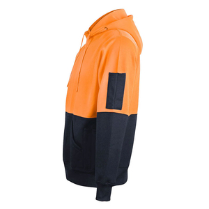 HI <b>VIS</b> Safety Fleece 100% Cotton Breathable Pull Over <b>Jumper</b> Workwear Kangaroo Pen Pocket Thermal Hoodie - Product Image 4