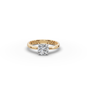 Bague classique ronde avec 1 carat de diamant de laboratoire, bijou élégant et raffiné - Product Image 1