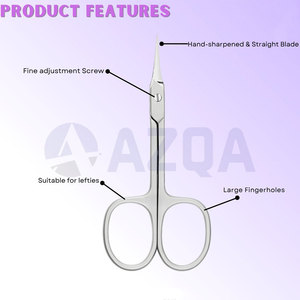 Ciseaux à cuticules professionnels en acier inoxydable avec étui en cuir, outil de coupe des ongles, manucure, pédicure, toilettage - Product Image 3