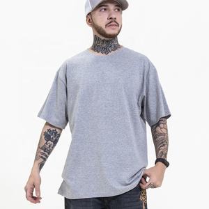 Camiseta de cuello redondo de gran tamaño de algodón 100% para hombre, Camiseta holgada de corte cuadrado con estampado de logotipo personalizado de secado rápido transpirable de alta calidad para - Product Image 6