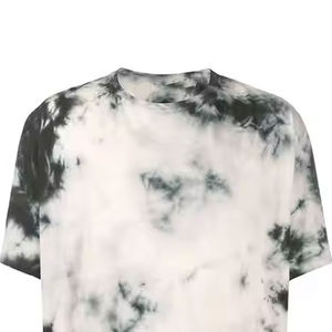 <b>Mens</b> <b>Black</b> White <b>Tie</b> Dye Crew Neck Oversized T-Shirt Short Sleeve Loose Fit Basic Top Custom Logo OEM ODM Wholesale Apparel - Product Image 4