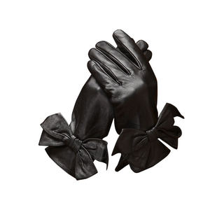 Fashion Women Touch Screen Bowknot Gloves Bike Riding Leather Gloves - Product Image 1