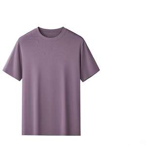 Camiseta Casual de Algodón Tejido 220GSM para Hombre, Fresca, Antiarrugas, Antipilling, de Verano, Color Liso, de Alta Densidad, Holgada - Product Image 1